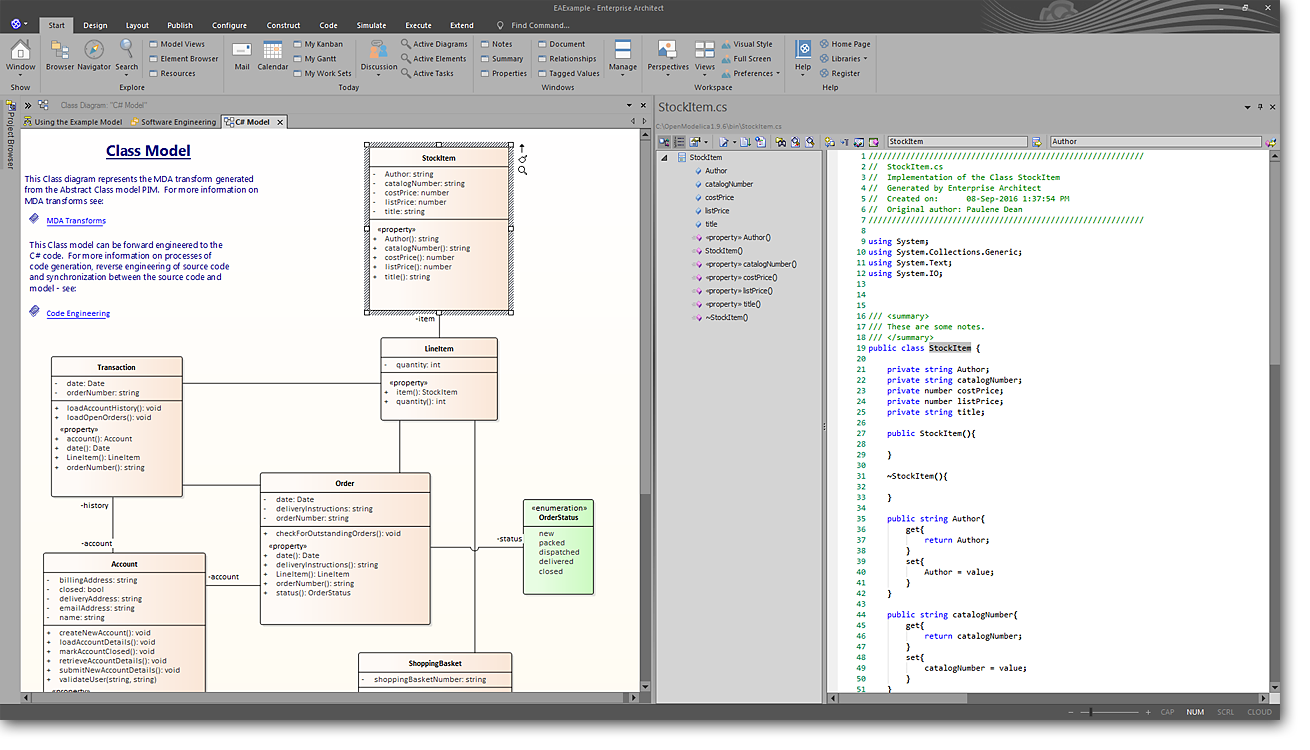 Enterprise Architect: Debugging, Compiling and Visualizing Executing Code