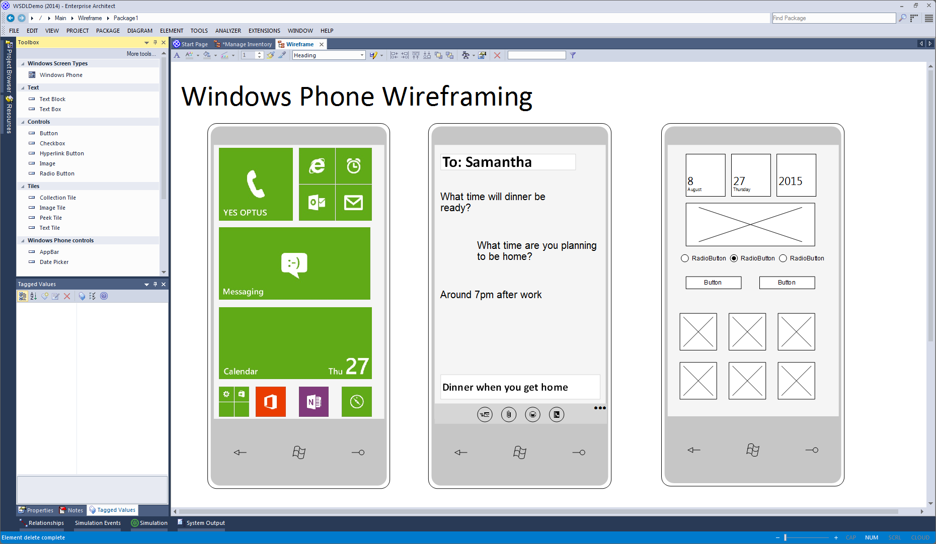 Enterprise Architect Professional Edition: Wireframing for Windows Phone